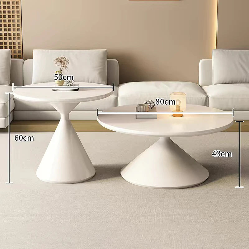 Aesthetic White Coffee Tables Minimalist Premium Unique Round Side Table Nordic Modern Mesas De Centro Para Sala Furniture