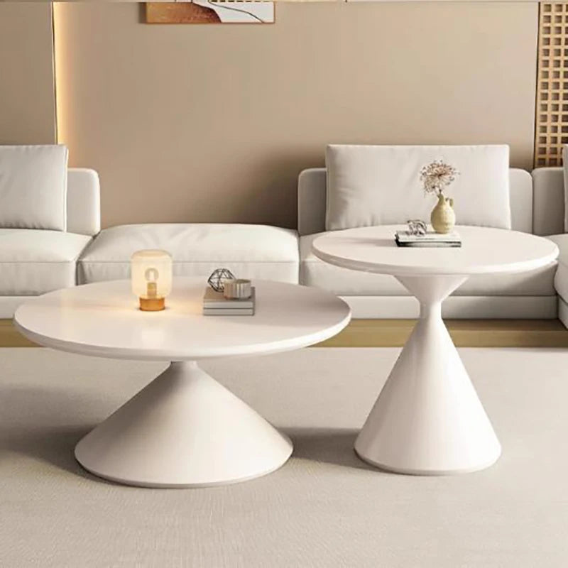 Aesthetic White Coffee Tables Minimalist Premium Unique Round Side Table Nordic Modern Mesas De Centro Para Sala Furniture